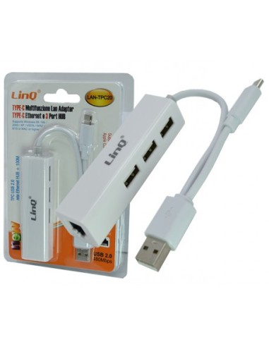 Adattatore Ethernet/Hub Usb - Type C/Usb2.0 [LAN-TPC20]