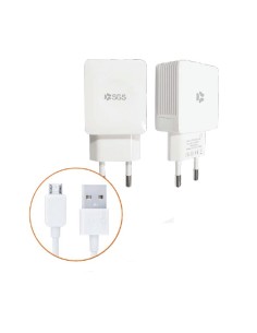 Caricatore 2.1A Dual USB iC con Cavo Micro USB