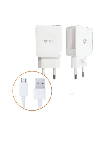 Caricatore 2.1A Dual USB iC con Cavo Micro USB