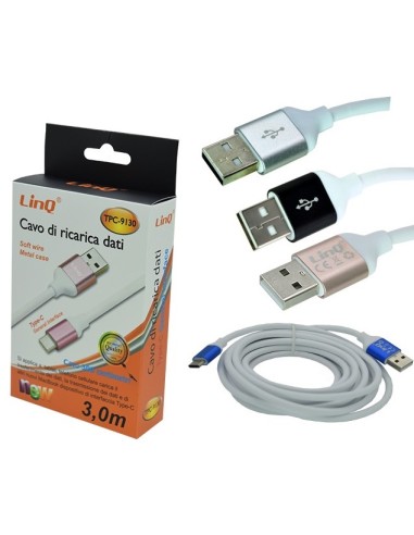 Cavo Ricarica-Dati Usb Type-C 3Metri [TPC-9130]