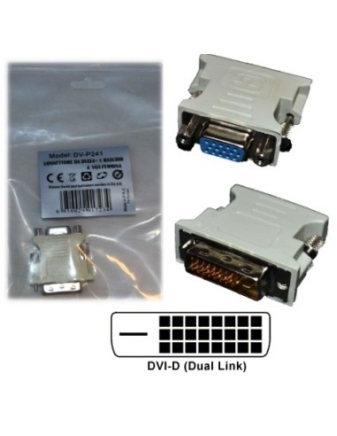Connettore DVI-D (Dual Link) to VGA 15pin- cod. DV-P241
