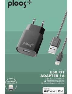 Kit CaricaBatteria Rete 1A Lightning Nero CellularLine