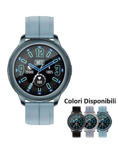 SmartWatch Round Talk – Light Blue