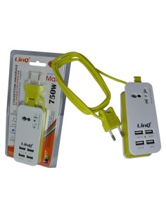 Stazione di Ricarica USB 4 Uscite + 1 220v - LinQ [T-4358]