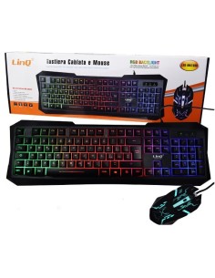 Tastiera+Mouse USB Gaming Retro-Illuminata - LinQ [LED-MK1568]