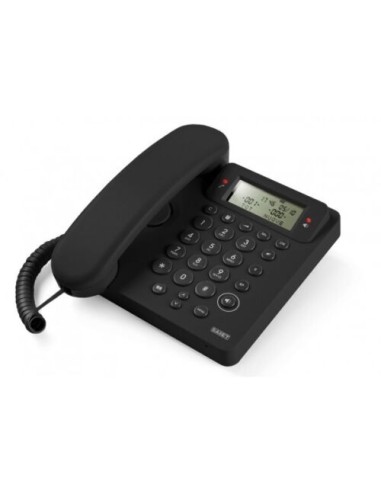 Telefono Saiet 13500564 Telefono Multifunzione, Vivavoce, Identificatore del Chiamante, Ego Nero