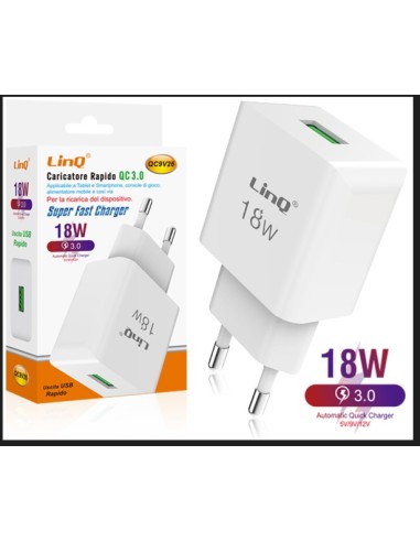 Caricabatteria da rete USB 18W LinQ [QC9V26]