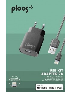 Kit CaricaBatteria Rete 2A Lightning Nero CellularLine