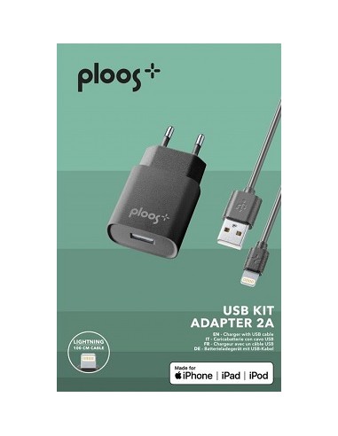 Kit CaricaBatteria Rete 2A Lightning Nero CellularLine
